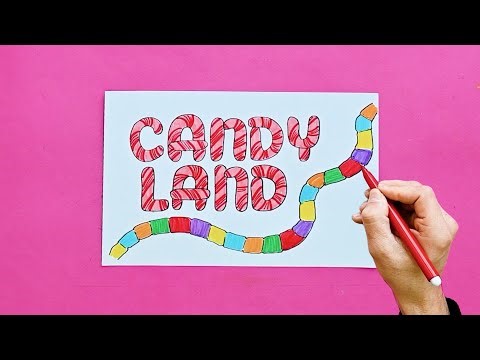How to draw Candy Land board game logo