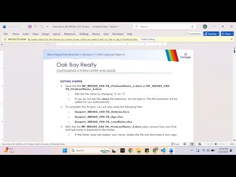 New Perspectives Word 365 | Modules 5-7: SAM Capstone Project A Oak Bay Realty