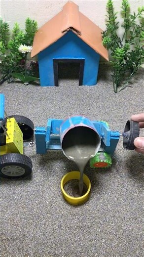 Mini Construction Wala Video / Mini Tractor Wala Vidoe / Cement Pillar | #diy #short #shortsfeed
