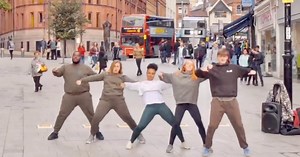 Hip-Hop Flash Mob Dance Takes Place In Center Of City