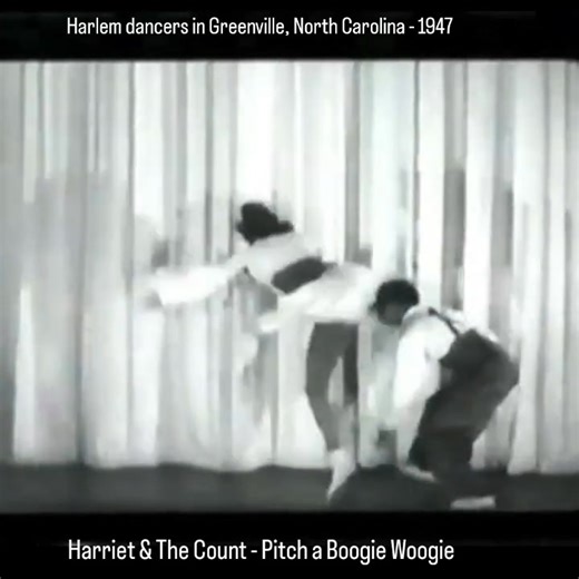 The dancers are Count and Harriet, a Lindy Hop couple who were finalists at the 1945 Harvest Moon Ball in New York - and part of the touring Brown Skin Models show. They ended up in Greenville, North Carolina, while performing on the segregated Southern theatre circuit, where producer John Warner invited them to appear in this locally made film for Black audiences. Thx for sharing Alexandre McCormack | The Harlem Swing Dance Society