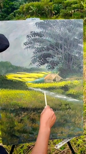 melukis pemandangan #drawing #draw #howtodraw #art #drawingtutorial #paintingtutorial #ayomelukis