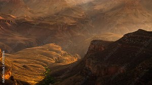 Grand Canyon Sunrise Shadow in The Canyon Time Lapse Arizona USA