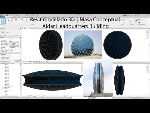 Revit modelado 3D | Masa Conceptual | Fachada, diagrid | Aldar Headquarters Building.