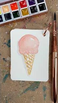 Easy Watercolor Ice Cream 🍦 | Watercolor for Beginners