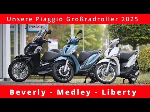 Our large-wheeled scooters from Piaggio - Liberty, Medley and Beverly.