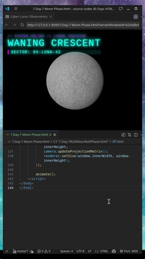 Moon Phases | #shorts #html #css #javascript