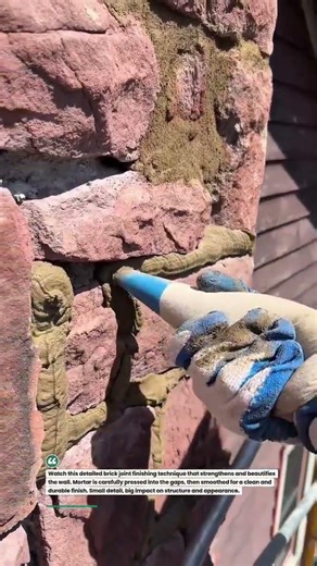 Perfect Brick Joint Finishing! #masonry #brickwork #construction #shorts #DIY #tools