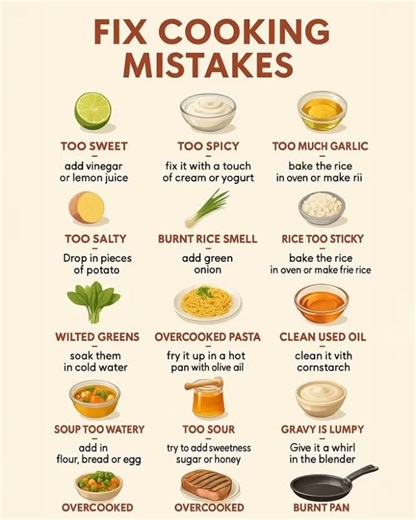 Common Cooking Mistakes — And How to Fix Them Instantly!#CookingMistakes #KitchenHacks #CookingTips