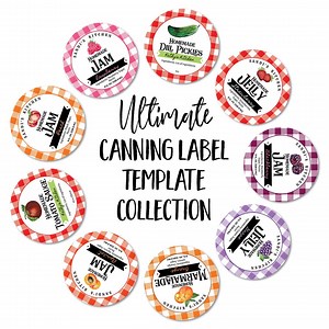 Canning Label Template Bundle. Custom Digital Sticker Templates. Edit, Download & Print. Round Fruit, Berries, Pickle Labels for Mason Jars. - Etsy Canada