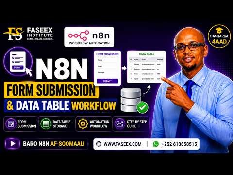 N8N Af-Soomaali | Casharka 4aad: Form Submission & Data Table Workflow