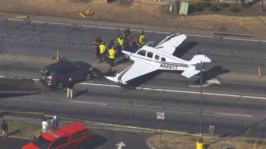 Men injured when plane crashes into their cars lucky to be alive