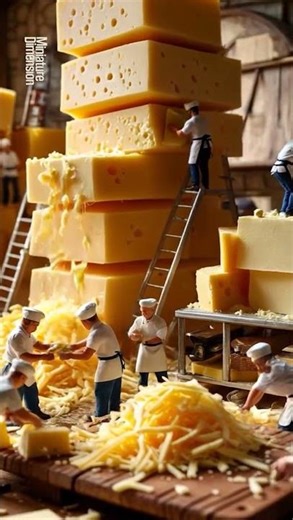 Miniature Food | 🧀 Mini Chefs Cutting Cheese