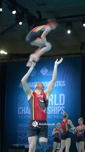 Amazing combine salto from mix pair acrobatic gymnastics Germany 2024