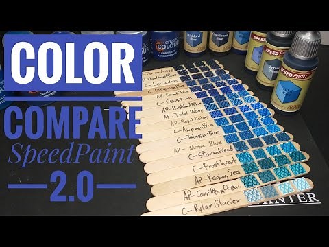 Color Compare: Blue SpeedPaint 2.0 and Contrast Colors from The Army Painter and Citadel Color