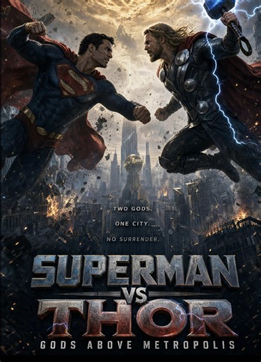 Superman and Thor clash. And it doesn’t take long for Thor to find out how strong Superman really is #superman #thor #marvelvsdc
