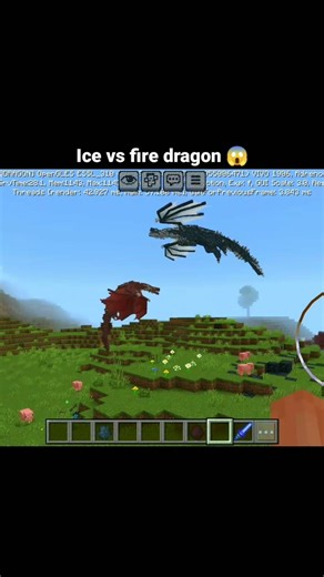 Minecraft Ice dragon vs fire dragon fight short 😱| Who Win?🔥| #dragonfight#gaming#viralshort#omg
