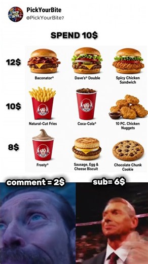 Is this the best $10 Wendy's meal? 🧐 (Only the bold hit subscribe 😤) #wendys #foodreview #trending