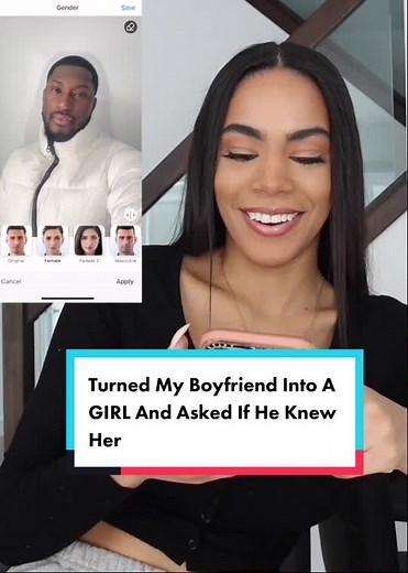 I don’t think he finds the female version of himself attractive 😅 #couple #boyfriend #prank #girlfriend #funny