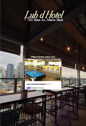 Sharing my affordable accomodation in Makati! @Lub d Experience As a cafe hopper who is always at Makati, this spot is perfect. It was in Poblacion and near Rockwell. Perfect for travelers, remote workers and if you need a place to stay after your Pobla night, there were a lot of foreign travelers during my stay too. Located near: Poblacion, Rockwell, Makati City Hall, MRT & LRT amenities (access included during your room booking) \t•\trooftop bar & restaurant \t•\tco-working space \t•\tcafé \t•