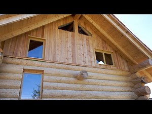 Building LOG CABIN S4 Ep15- Triangular Windows in the attic of LOG CABIN