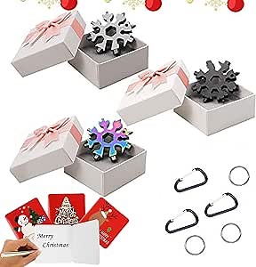 Snowflake Multi-Tool Stainless MultiTool Bottle Opener Combination Compact Portable Outdoor Products Snowflake Tool Card Great for Mountaineering Cycling Camping Christmas…