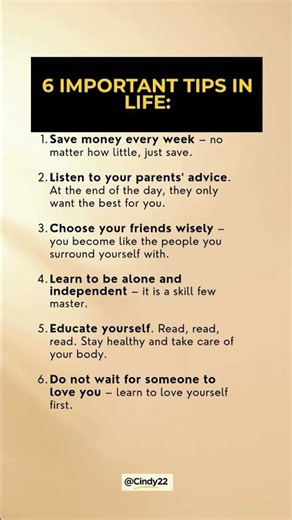 6 Important Tips In Life #important #foryou #tips #life #Quotes #Motivation #Inspiration #Mindset