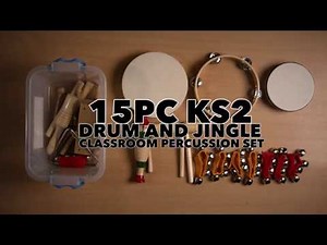 15pc KS2 Drum and Jingle Classroom Percussion Set | Gear4music demo
