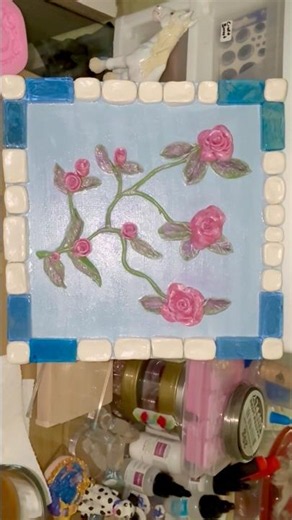 🌸 3D Clay Roses Sculpting / Botanical Flower Bas Relief w/ Air-Dry Clay / Step By Step Timelapse