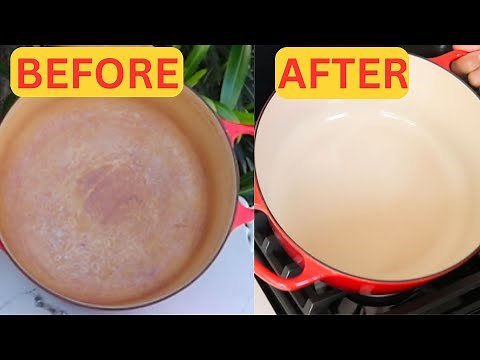 How to Clean Enameled Cast Iron Cookware| No Scrubbing!