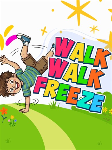 Walk 👣 Jump 🕺 Clap 👏 FREEZE! 🧊 Can you stop on time? 😄🎶 #kidssongs #kidsdance #actionforkids #funforkids