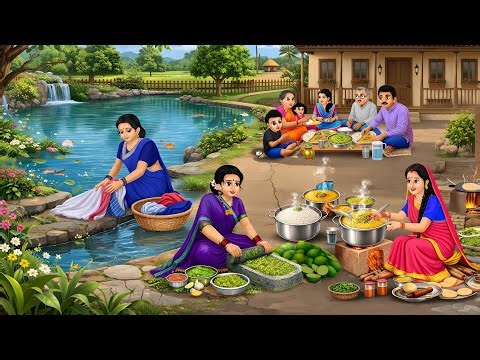 जंगल में तीन जुगाड़ू बहुओं का लकड़ी का घर और सामान | Hindi Saas Bahu Kahani | stories @SRTVCartoon