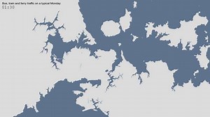 An animated map of Auckland's public transport network