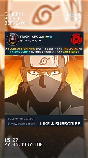 🤯 A FLASH OF LIGHTNING SPLIT THE SKY - SASUKE UCHIHA BURNED BRIGHTER THAN ANY STARS 🥶 #viralshort