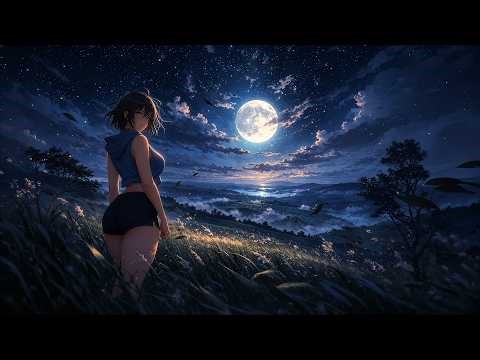 40 Minutes of Emotional Lofi Ambient – Moonlit Anime Field for Sleep & Relaxation