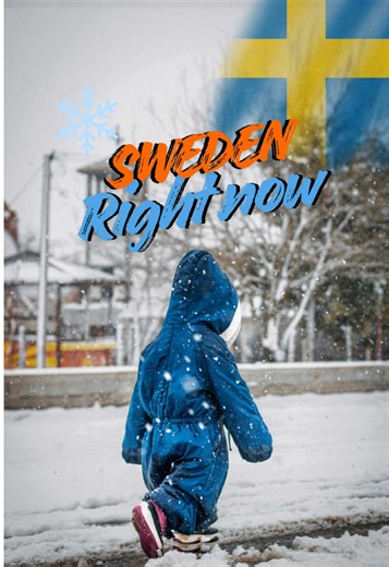 Kids Enjoying the First Snow in Sweden