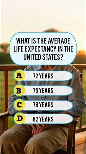 What Is The Average Life Expectancy? 🤔 #usaquiz #facts #triviatricks #usafacts #quiz #funquiz