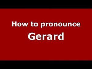 How to pronounce Gerard (Germany/German) - PronounceNames.com