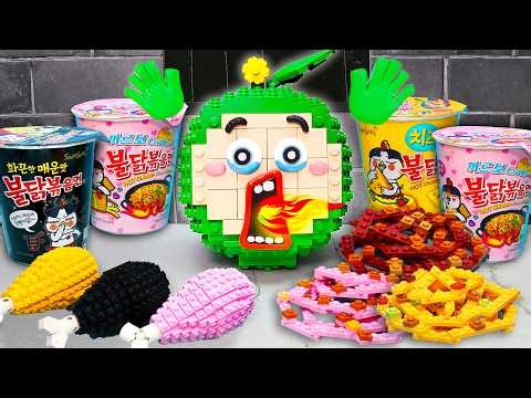 LEGO PRISON STORY Rainbow Food Challenge and Real-Life Fast Food with Cocomelon