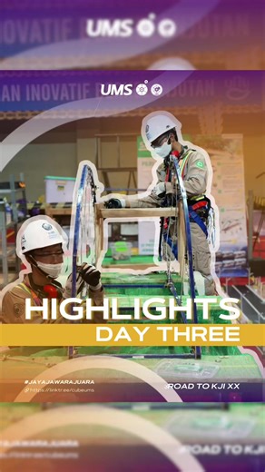 [KJI 2025 — DAY THREE] Day three marked the core competition stage. Structural assembly of the arch bridge, followed by weighing, clearance checks, and deflection testing, was carried out according to the official competition schedule. Precision, teamwork, and time management played a key role throughout the day. The beginning of greatness. First step, big leap. CUBE UMS! Jaya, Jawara, Juara! 📡 Presented by CUBE UMS ➖➖➖➖➖➖➖➖➖➖➖➖ 📸 Instagram: @cubeums 🎦 YouTube: CUBE UMS CHANNEL 🎶 TikTok: @cu