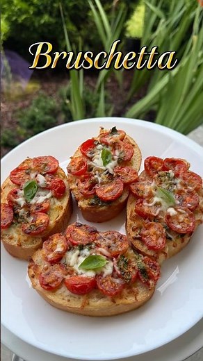Bruschetta with Tomatoes, Basil & Garlic #shorts #recipe