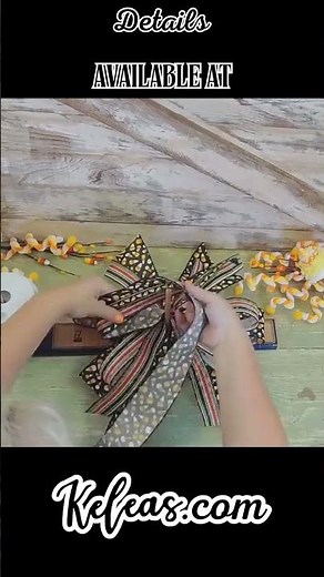 Fast Halloween Bow Tutorial | Stacked Bow from Candy Corn Scarecrow Swag