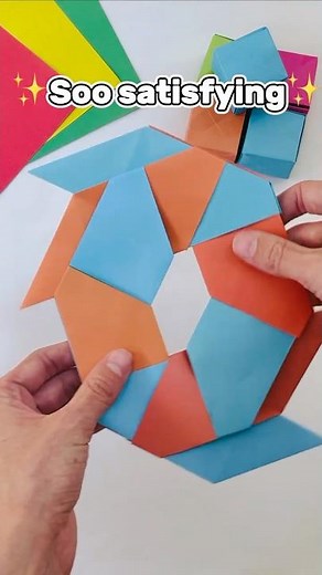 "Transforming Paper Ninja Star 🌀 ✨No Glue! #origami #satisfying"