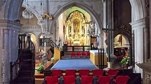 The ornate interior of the Se Cathedral of Viana do Castelo in northern Portugal.
