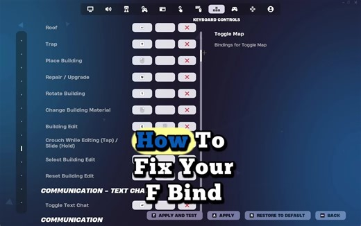Fix F Bind Not Working in Fortnite After Update