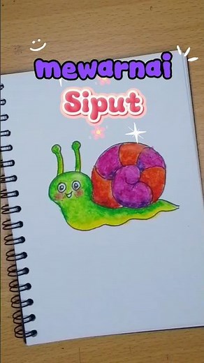 mewarnai gambar siput untuk anak-anak #mewarnaigambar #siput #coloring #oilpastel