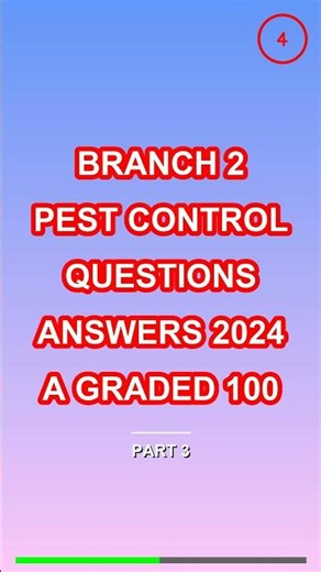 branch 2 pest control QUESTIONS ANSWERS 2024 A GRA