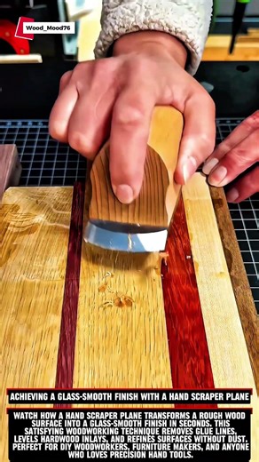 Achieving a Glass-Smooth Finish with a Hand Scraper Plane #woodworking #satisfying