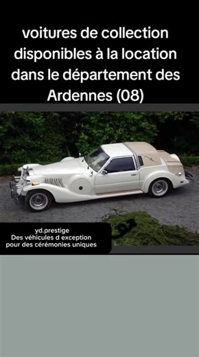 Je vous présente YD prestige services de mise en relation entre collectionneurs et particuliers pour la location de véhicules anciens avec chauffeur pour toute cérémonie yd.prestige vous propose une large gamme de véhicules de collection et de prestige afin de faire de votre cérémonie de mariage, un jour tellement différent... Actuellement, plus de 3362 véhicules sont disponibles dans toute la france. Devis gratuit sur simple demande Paiement en deux fois possible Merci d' avance. Pour yd.presti