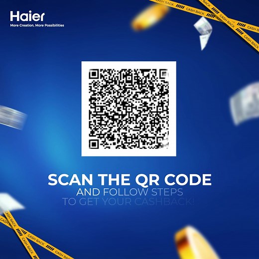 226 reactions · 48 comments | Beat inflation and stay cool with Haier AC Cashback! Follow the steps, Scan the QR code, claim your comfort, and take control of your savings. Limited-time offer, shop now! #Haier #HaierAirConditioner #CashBackOffer #MoreCreation #MorePossibilities | Haier | Facebook